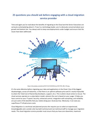 25 questions you should ask before engaging with a cloud migration service provider