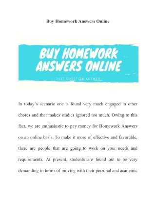 Buy Homework Answers Online | Just Question Answer