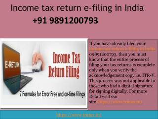 Here is how you can e-verify your income tax return e-filing in India 09891200793