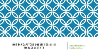 MGT 599 Capstone Course for MS in Management STR