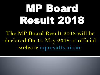 MP Board Result 2018