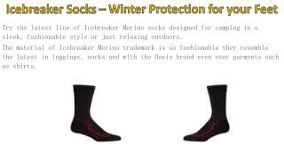 Icebreaker Socks â€“ Winter Protection for your Feet