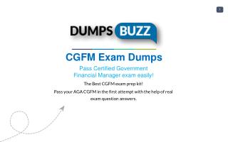 Purchase Latest CGFM exam sample questions VCE with PDF