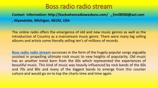 Boss Radio Radio Stream Offers the Wonderful Bands and Music of 60s