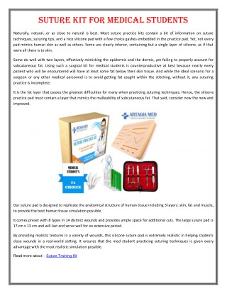 Suture Kit For Medical Students