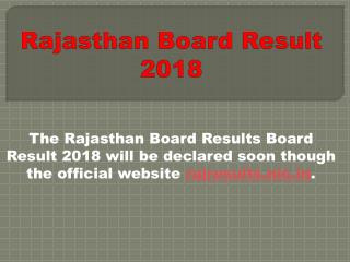 Rajasthan Board Result 2018