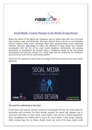 Social Media- A Game Changer in the World of Logo Design