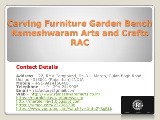 Carving Furniture Garden Bench Rameshwaram Arts and Crafts RAC