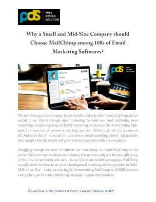 For Email Marketing Campaign- Choose MailChimp