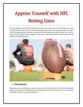 Apprise Yourself with NFL Betting Lines