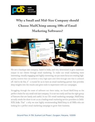 For Email Marketing Campaign- Choose MailChimp