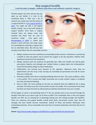 Non-surgical facelift: Look decades younger, without injections and without cosmetic surgery.