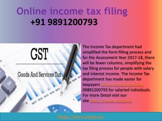 Online income tax filing 09891200793 and Save Taxes