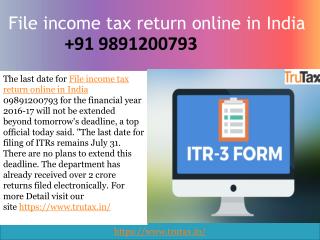 How to file income tax return online in India 09891200793