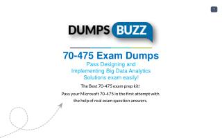 Valid 70-475 Braindumps - Pass Microsoft 70-475 Test in 1st attempt