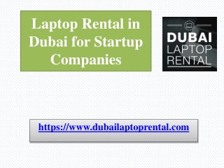 Laptop Rental in Dubai for Startup Companies