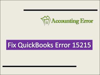 Fix Quickbooks Error 15215