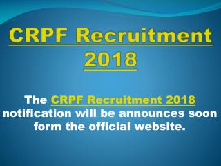 CRPF Recruitment 20118