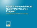 PGE Commercial HVAC Quality Maintenance Program