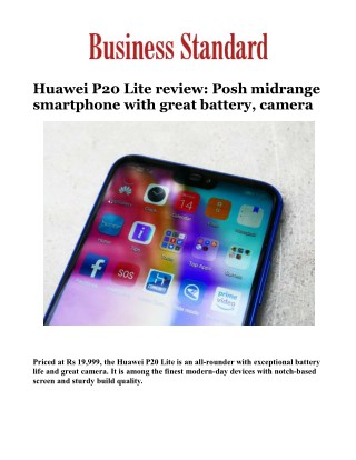 Huawei P20 Lite review: Posh midrange smartphone with great battery, cameraÂ 