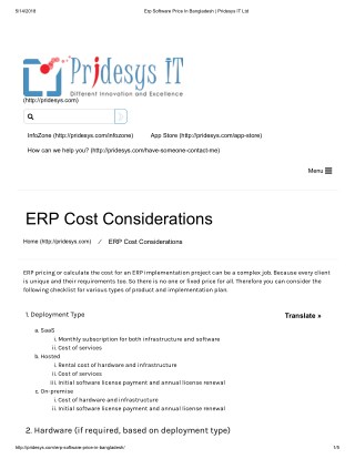Erp Software Price In Bangladesh | Pridesys IT Ltd