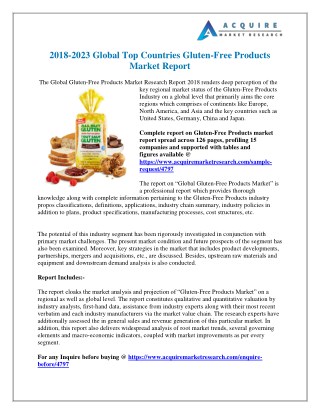 Gluten-Free Products Industry Global Market Trends, Share, Size and 2025 Forecasts Report