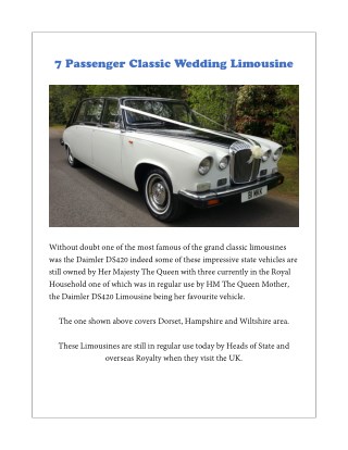 7 Passenger Classic Wedding Limousine - Premier Carriage