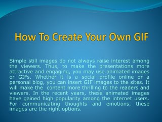 How To Create Your Own GIF