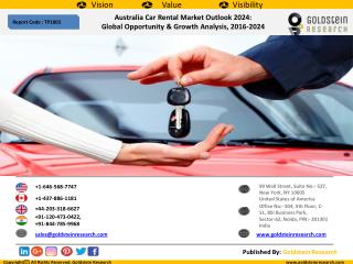 Australia Car RentalÂ Market Outlook 2024: Global Opportunity & Growth Analysis, 2016-2024