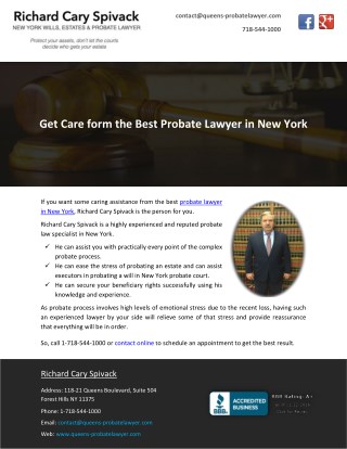 Get Care form the Best Probate Lawyer in New York