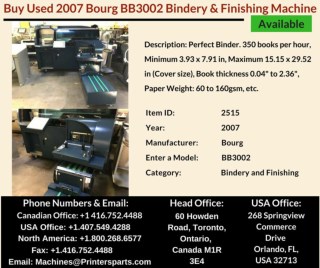 Buy Used 2007 Bourg BB3002 Bindery and Finishing Machine