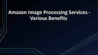 Various Benefits of Amazon Image Processing Services