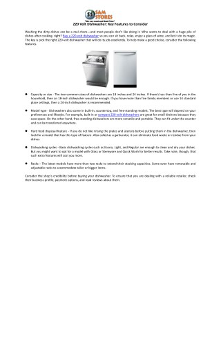 220 Volt Dishwasher: Key Features to Consider