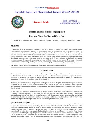 Thermal analysis of diesel engine piston