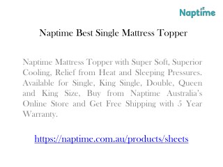 Naptime Best Single Mattress Topper