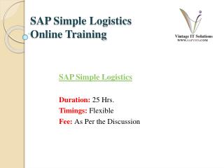 SAP Simple Logistics PPT