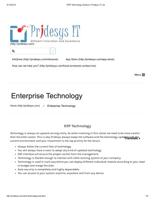 ERP Technology Solution | Pridesys IT Ltd
