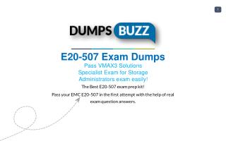 E20-507 PDF Test Dumps - Free EMC E20-507 Sample practice exam questions