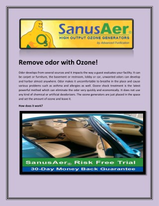 Remove odor with Ozone!