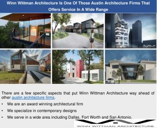 Amongst All Austin Residential Architects Winn Wittman Architecture Is The Most Favored