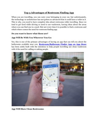 Top 3 advantages of restroom finding app
