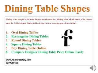Dining Table Shapes