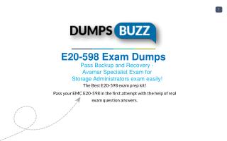 Valid E20-598 Braindumps - Pass EMC E20-598 Test in 1st attempt