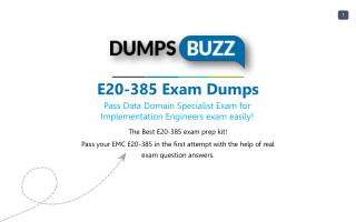 EMC E20-385 Braindumps - 100% success Promise on E20-385 Test