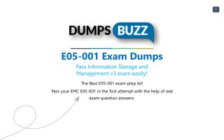 E05-001 Test prep with real EMC E05-001 test questions answers and VCE
