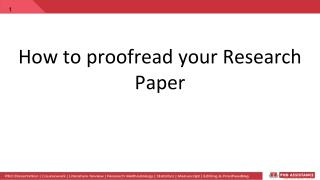 How to proofread your Research Paper