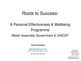Roots to Success: A Personal Effectiveness & Wellbeing Programme Welsh Assembly Government & UNICEF