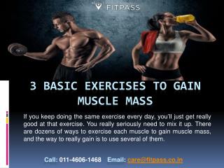 3 BASIC EXERCISES TO GAIN MUSCLE MASS