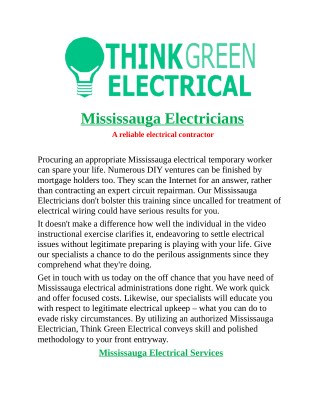 Mississauga Electrical Services