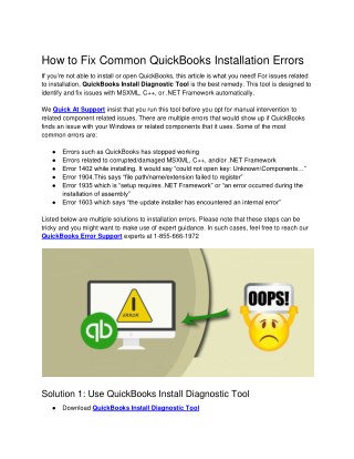 How to Fix Common QuickBooks Installation Errors